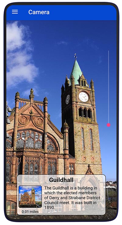 A screen shot of Derry Smart Tour showing the camera mode